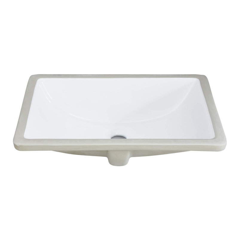 Évier encastré moderne en céramique durable pour salle de bain contemporaine