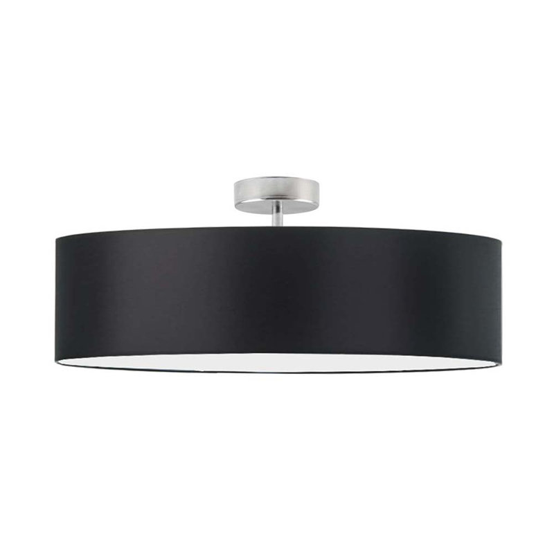 Audriona Semi Flush Mount, Brushed Steel, 30cm H x 50cm W x 50cm D, Black