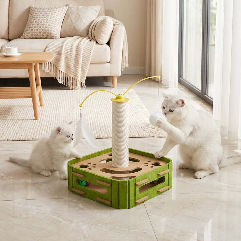 Interactive Cat Scratcher Puzzle Maze Box Toy