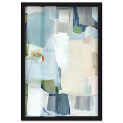 Neutral Flow I - Ira Colmeva Shadowbox Print Blue Wall Decor by Art Remedy, Black Frame, 30 x 45