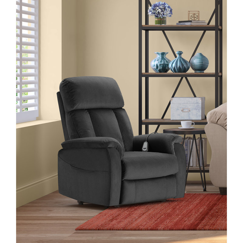 ClickDecor Samson 31.5" Wide Power Lift Assist Standard Recliner, Dark Gray
