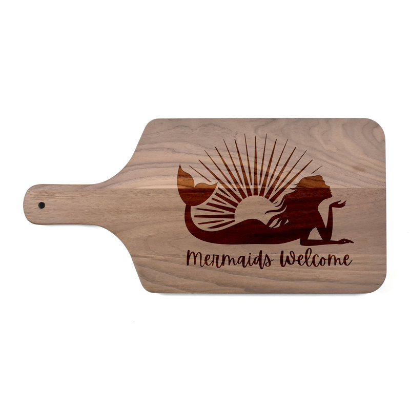 Mermaids Welcome Cutting Board, Walnut