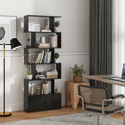 Paigelynn 183cm H x 70cm W Geometric Bookcase
