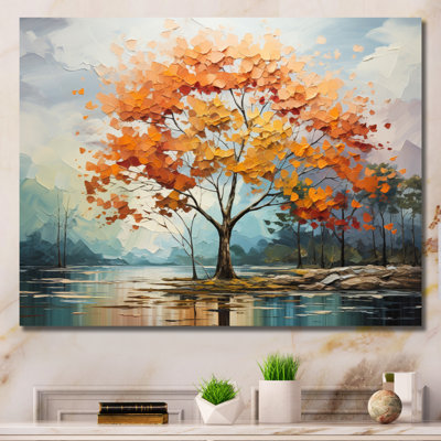 Érable orange majestueux I - arbre érable, art mural
