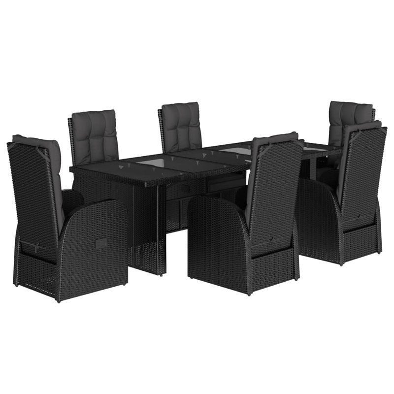 6 - Person Wicker Patio Dining Set with Rectangular Table , Cushions Included