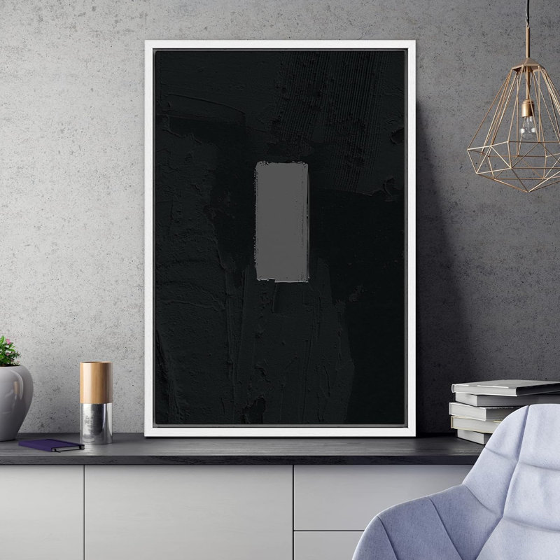 Décoration murale nordique contemporaine minimaliste minimaliste géométrique noire, Cadre flottant blanc