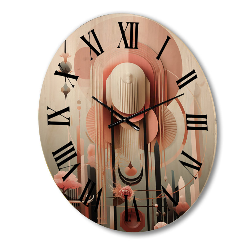 Horloge murale rétro surdimensionnée Boho Chic Minimal, Moyenne