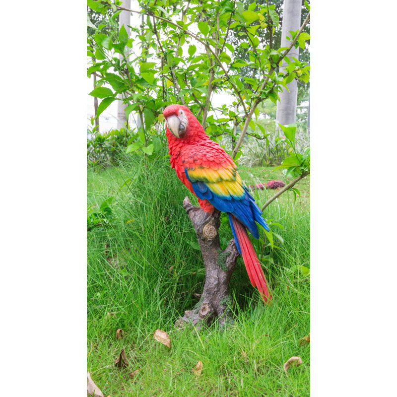 Statue de perroquet sur branche, Red