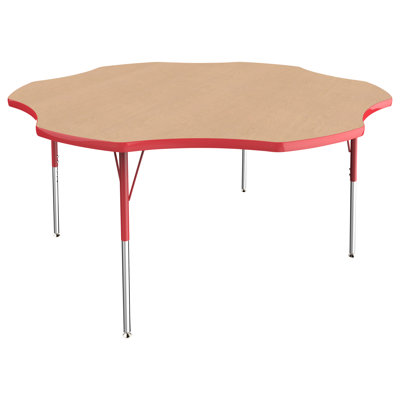 60" x 60" Flower T-Mould Activity Table with Adjustable Legs