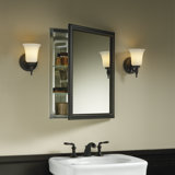 Kohler Clw Recessed/Surface Mount Framed Medicine Cabinet with 2 Adjustable Shelves and Interior Mirror