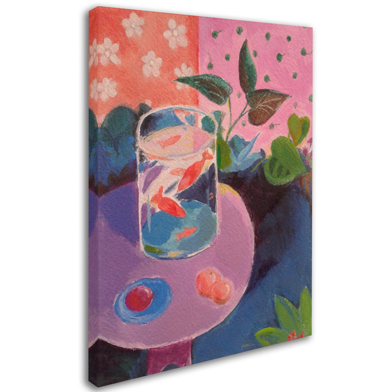 « un poisson rouge », reproduction d’art sur toile tendue, H 19 po x l 14 po x P 2 po