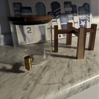 Twine Living Modern Manor Wood & Glass Drink Dispenser