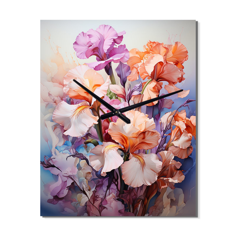 Horloge murale moderne Luetta - Irises, Grand