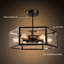 Luminaire suspendu hexagonal à intensité variable 6 lumières avec abat-jour acrylique transparent Rustic