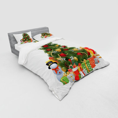 Ensemble de housse de couette en microfibre rouge / vert / jaune