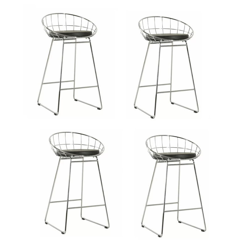 Tabouret de comptoir 26 po Brittain, Chrome, Noir