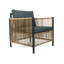 Garden - Brun PE avec coussins gris confortables et table d'appoint