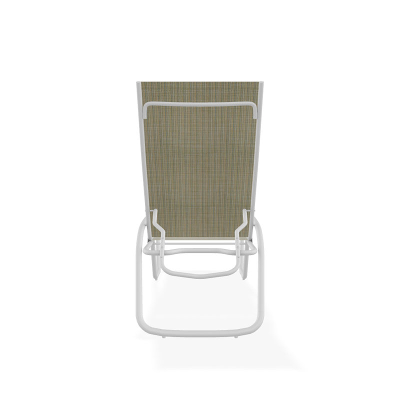 Outdoor Rust-Resistant Metal Chaise Lounge, Textured White, Skip