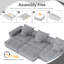Canapé modulaire moderne capitonné avec 6 coussins-1198298550