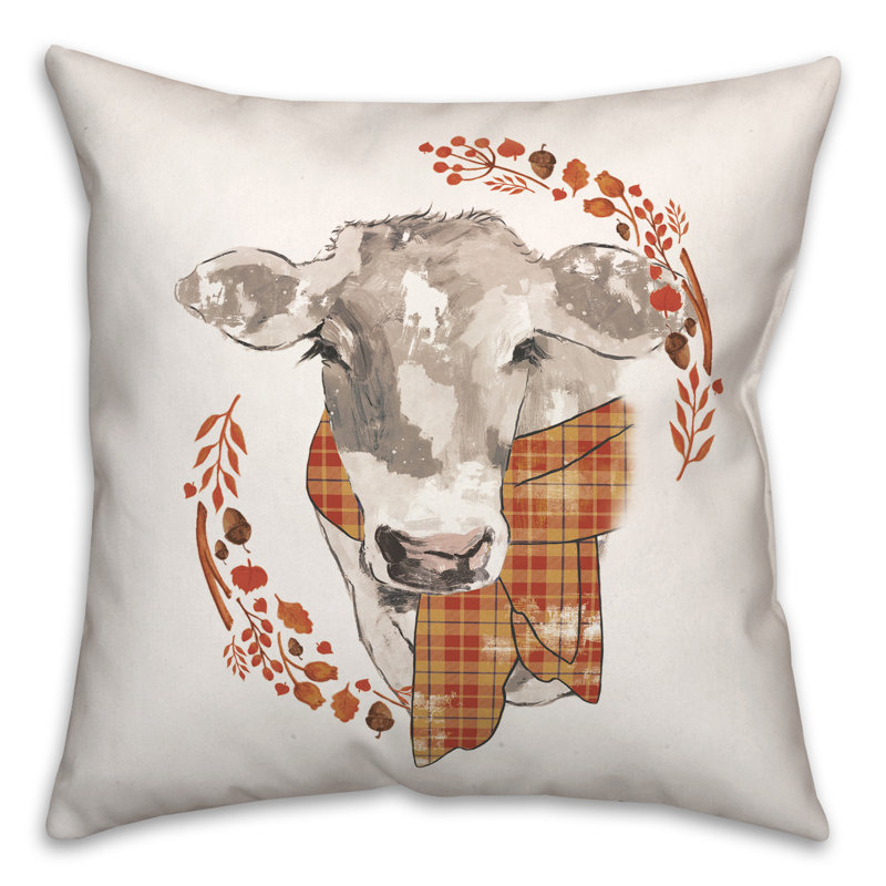  Housse et insert de coussin carré en forme de couronne d'automne, H 18 po x l 18 po
