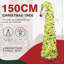 Arbre de Noël escamotable 5 pi avec lumières et 8 modes, arbre de Noël escamotable facile à plier avec 50 lumières DEL, crayon de Noël vert coloré avec boîte de rangement pour appartements