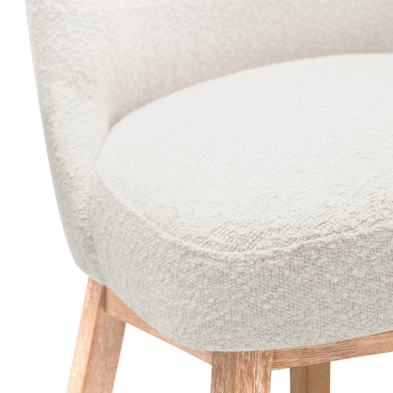 Breann Swivel 26“ Water and Stain Resistant Boucle Upholstered Swivel Counter Stool, Cream