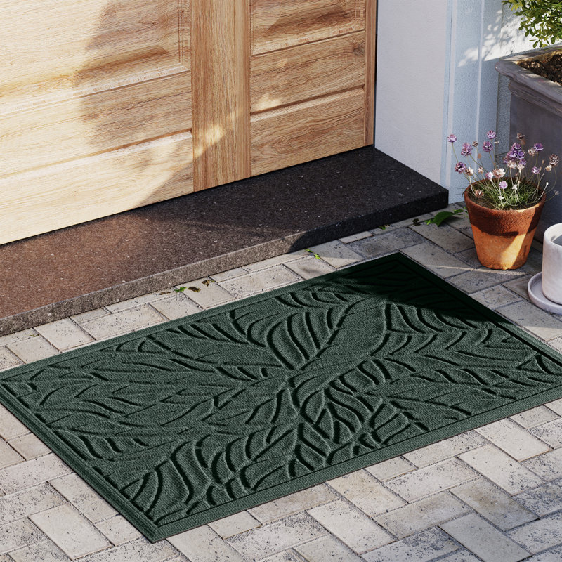 WaterHog Tropical Leaves 23 in. X 35 in. Indoor Outdoor Door Mat, Green