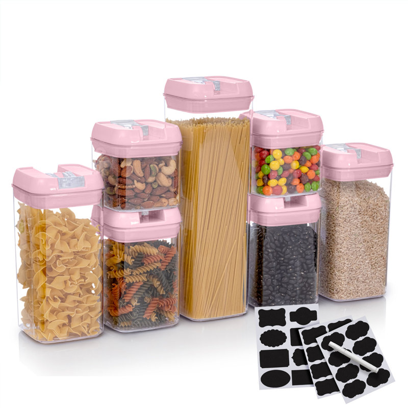 Ensemble de 7 contenants alimentaires, Rose