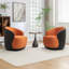 Fauteuil demi-tonneau pivotant en velours Stith-982010711