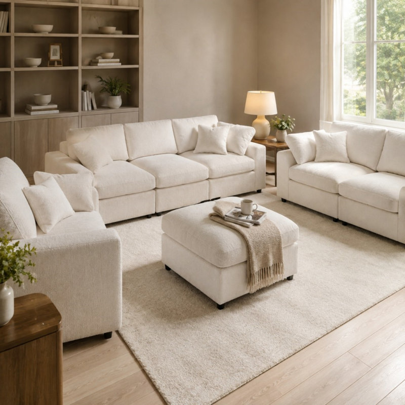Ensemble de canapés modulaires 4 pièces, Beige