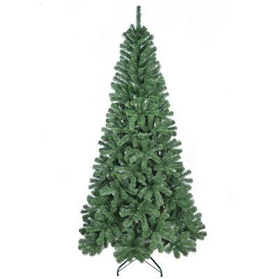 Arbre de Noël artificiel 7 pi avec 774 pointes en PVC, structure à charnières et support en métal - Arbre de Noël complet pour la décoration de bureau, d'appartement ou de fête