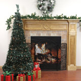 6' Pre-Lit Green Holly Leaf Pop-Up Artificial Christmas Tree - Clear Lights