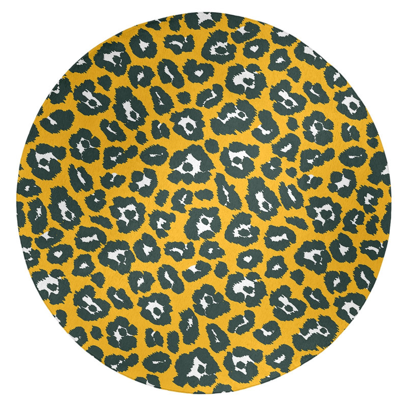 Animal Print Indoor Rug, Round 5'