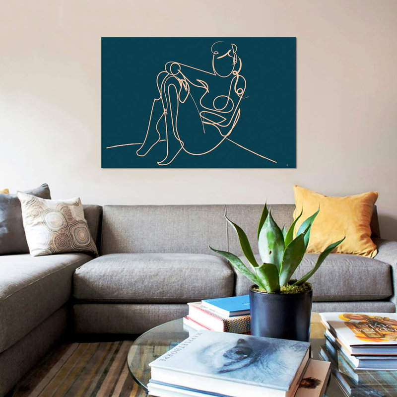 «Teal Nude», reproduction sur toile, H 8 po x l 12 po x P 0,75 po, Toile tendue