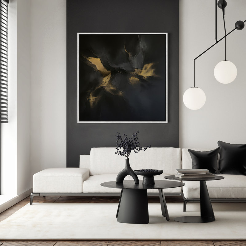 Art mural encadré abstrait rétro antique classique pour chambre à coucher, H 24 po x l 24 po, Blanc