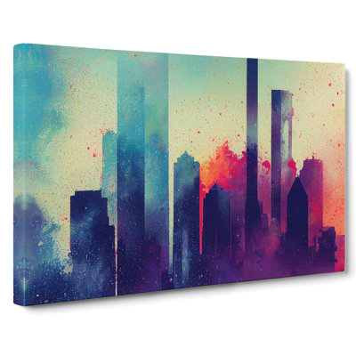 Skyscraper Skyline Splashed Vol.2 - Wrapped Canvas