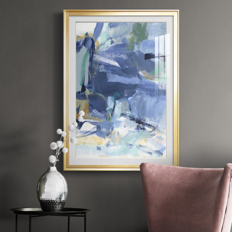 " Blue Room I ", 42.5" H x 30.5" W, Gold