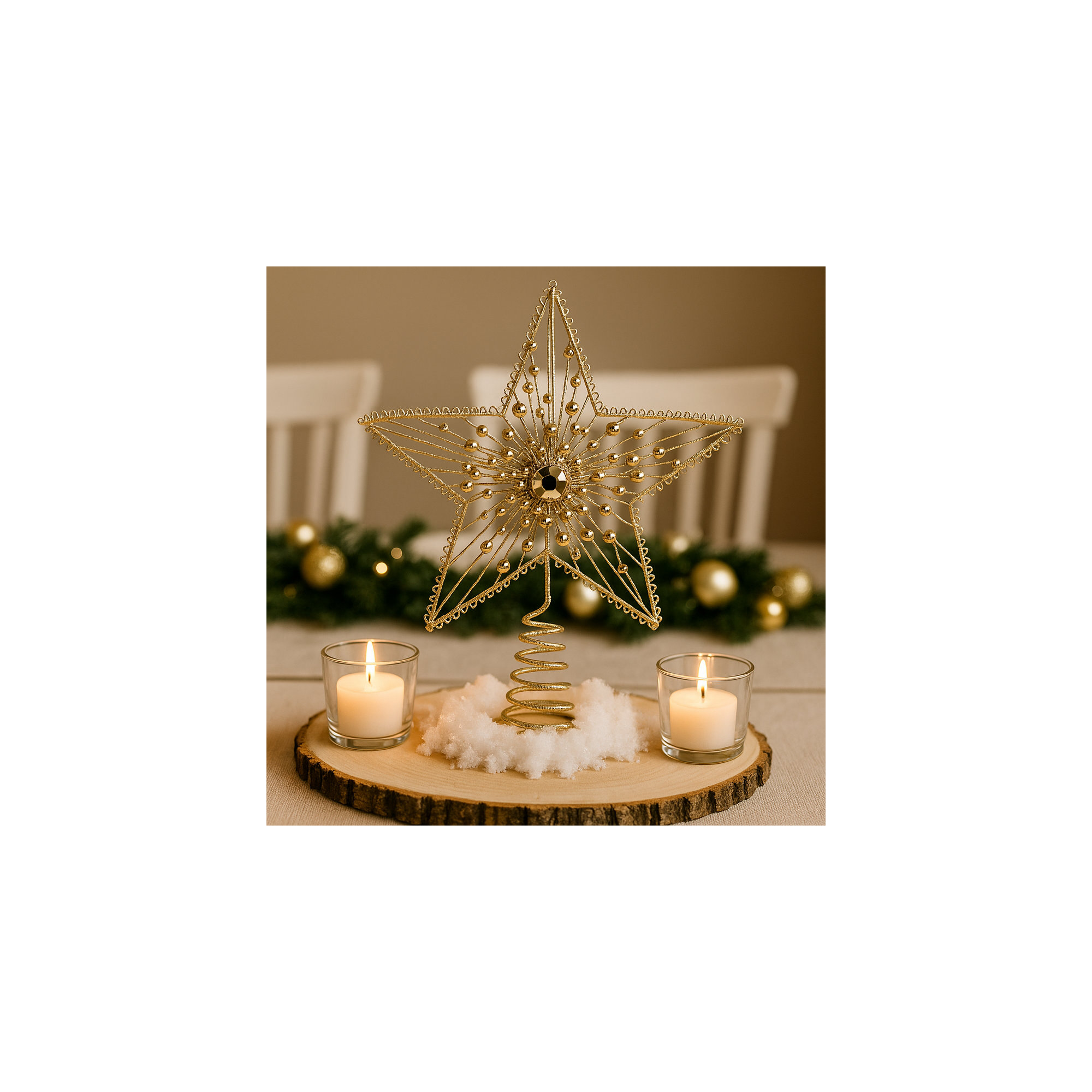 Jeweled Star Tree Topper, Gold