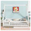 Structure de lit double pleine grandeur avec porte et garde-corps, lit pour enfants Montessori Teepee