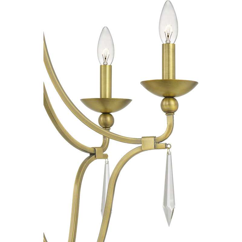 Nabors 5 - Light Dimmable Tiered Chandelier, Aged Brass