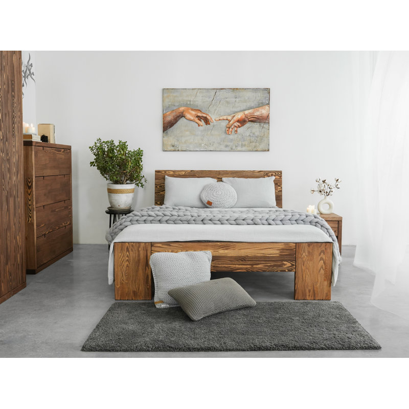 Derringer Solid Wood Bed, European Kingsize (169 x 208cm)