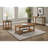 Castleton Distressed Brown Wood Coffee Table with Shelf