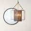 Miroir rond raffiné en métal doré-1682237028
