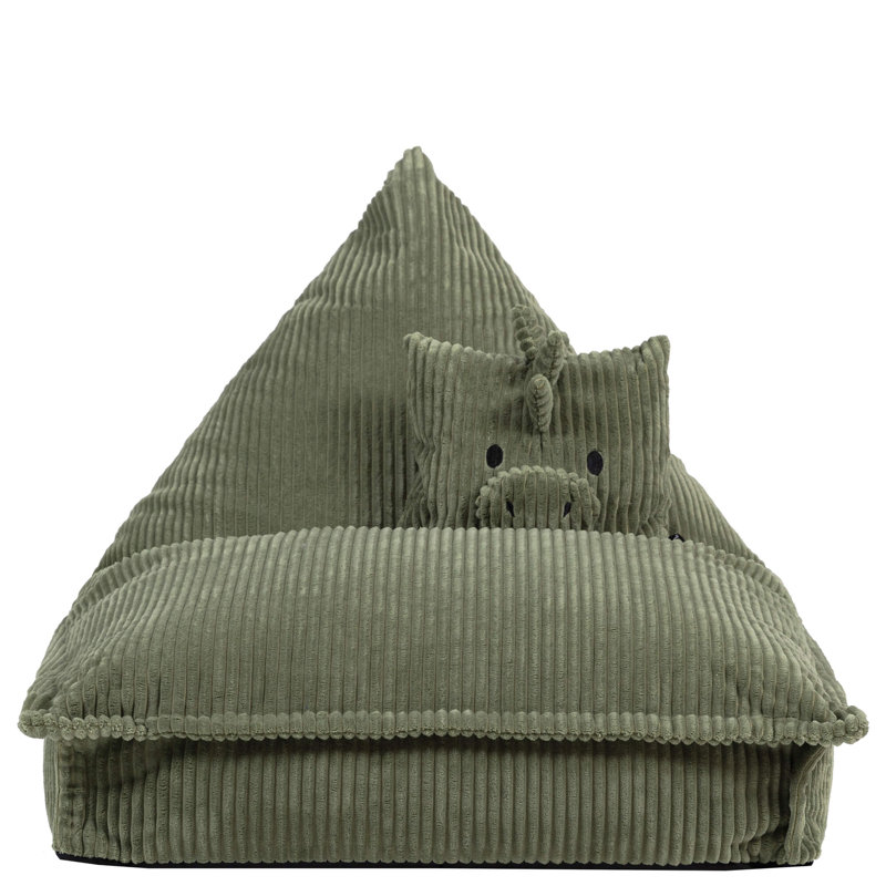 icon Kids Bertie Bear Corudroy Lounger Bean Bag, Brown, Dinosaur