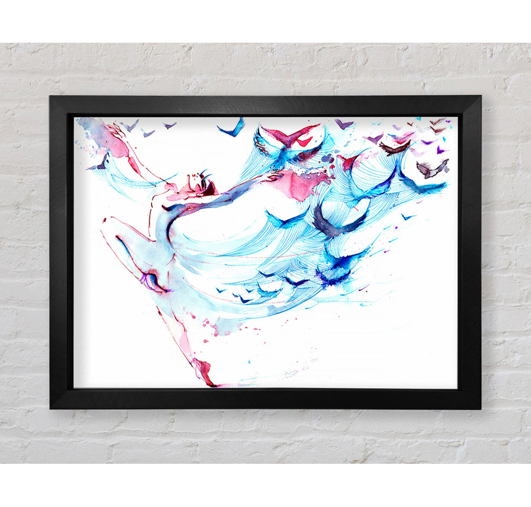 Gerahmtes Wandbild Blue Pink Ballerina 3