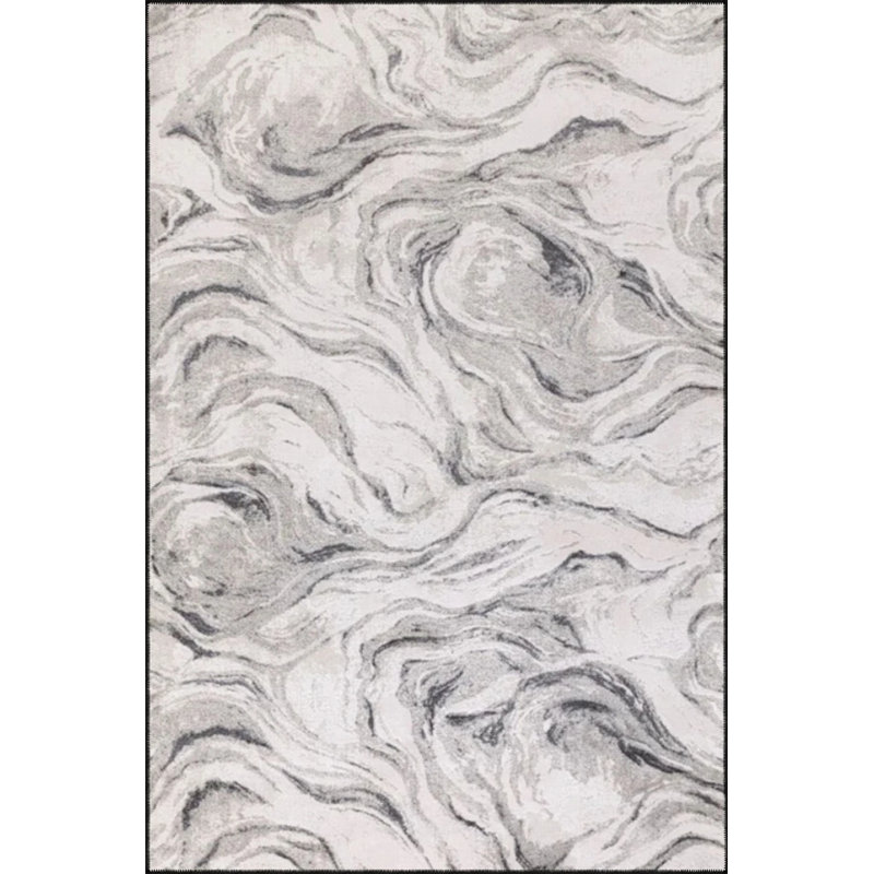Creative Gray Colored Patterned Decorative Carpet, Rectangle 3'4" x 6'7"