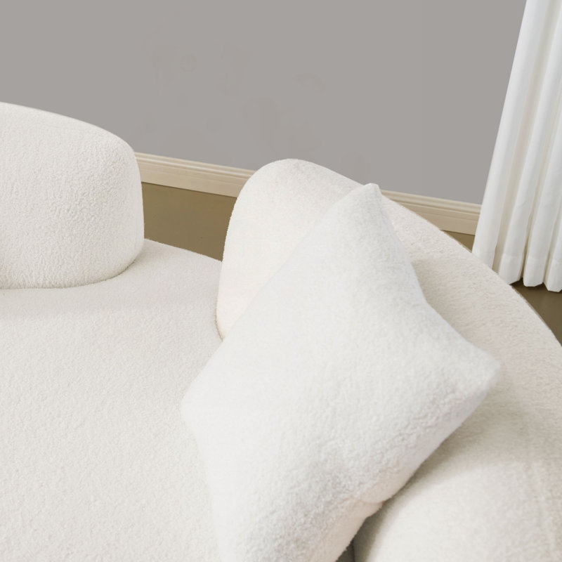 Causeuse incurvée de 66,93 pouces avec éponge à compression complète, tissu en velours de peluche, canapé compact sans assemblage pour les petits espaces, capacité de 350 lb