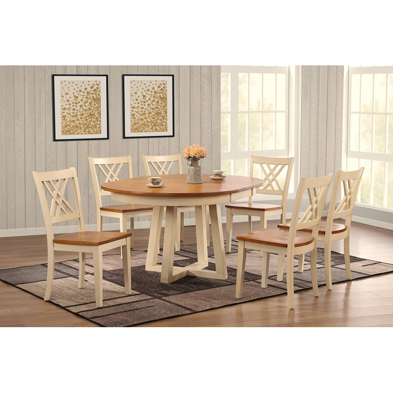 Ensemble de salle à manger 7 pièces Daiel, 7 pièces: 1 table, 6 chaises, Gris / Noir, Gris / Noir