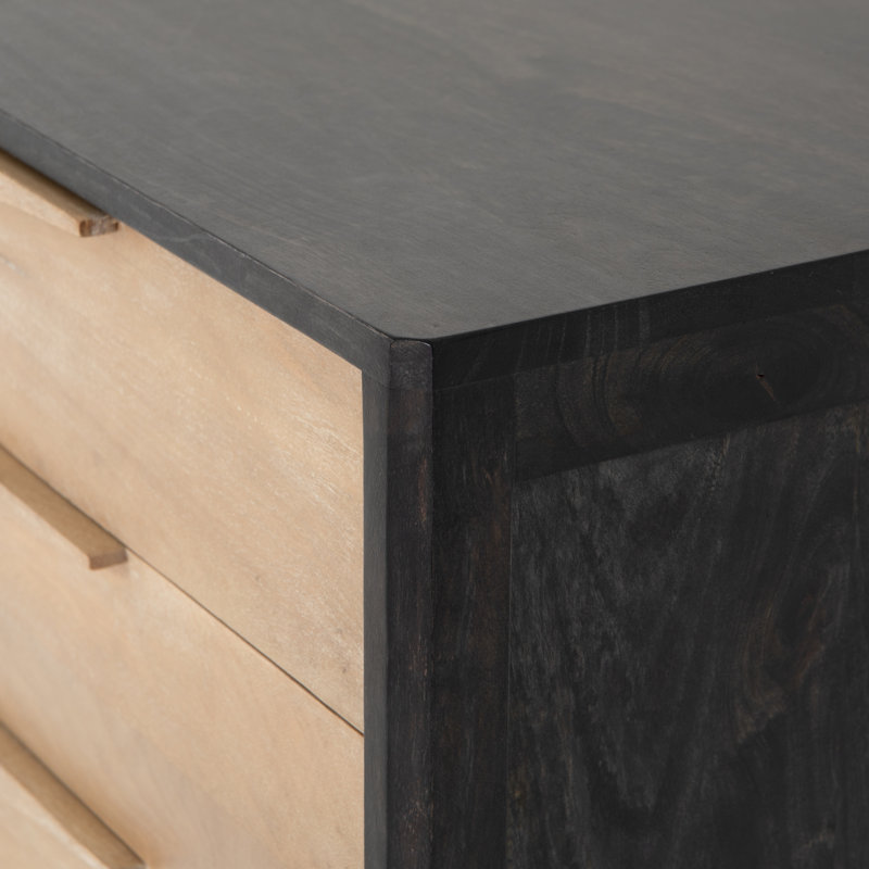 Sydney 3 - Drawer Dresser, Black/Natural