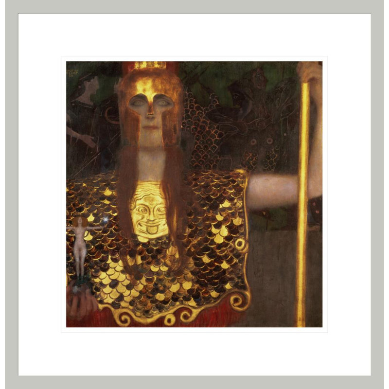 «Minerva or Pallas Athena» par Gustav Klimt, impression giclée encadrée, 18.21" H x 17.75" W